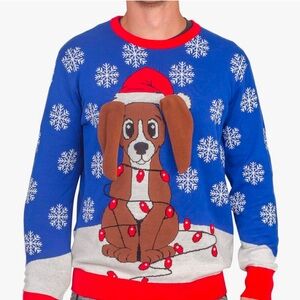 Flappy Dog Animated Puppy Ears Ugly Christmas Sweater

Unisex size Small
